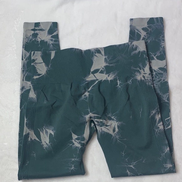 Othr Teal and Gray Abstract Leggings - Picture 1 of 1